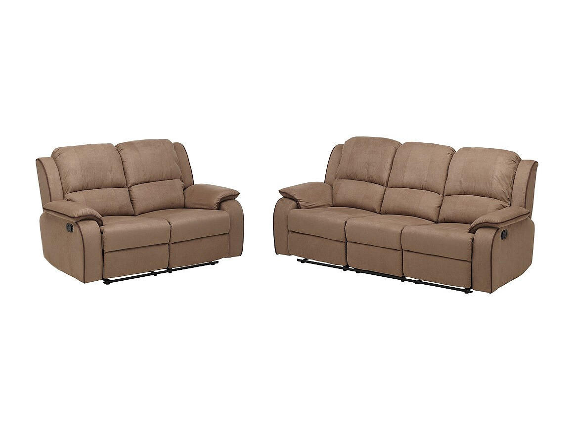 COUCHGARNITUR - 5 Personen - stoff - taupe Hernani - Taupe, Textil (158/99/96cm) - Vente-Unique
