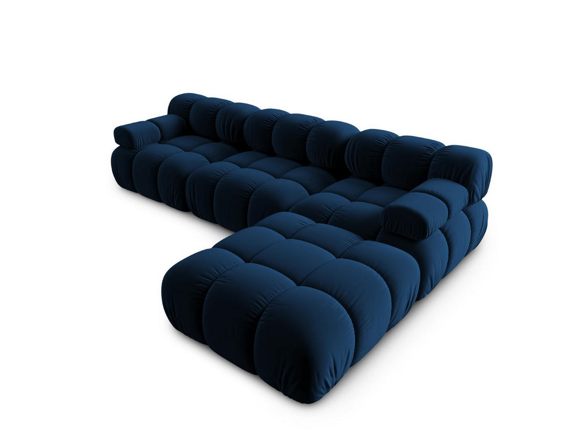 MODULARES-SOFA Bellis aus Samt königsblau 4 Sitzplätze - Blau, Textil (188/63/282cm) - Micadoni
