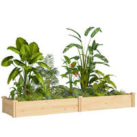 HOCHBEET DE-05400 Mit Trennwand, lang (235 cm) Natur - Naturfarben, Holz (235/26/66cm) - ComfortXL