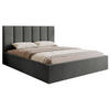 POLSTERBETT Masego Grau, Velours, 140x200 cm - Grau, Textil (140/200cm) - Selsey