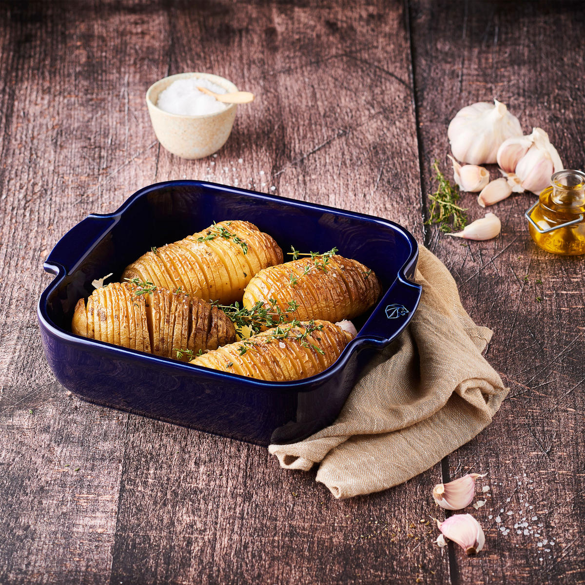 AUFLAUFFORM Keramik Appolia 28cm Quadratisch Blau Spülmaschinenfest - Blau, Keramik (23.7/28/7.1cm) - PEUGEOT