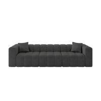 POHOVKA 3-MÍSTNÁ DONY-3 315x90x71 cm Tmavě šedá Velur - černá/tmavě šedá, kompozitní dřevo/textil (315/71/90cm) - ALTDECOR