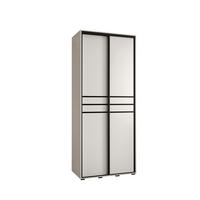 SCHWEBETÜRENSCHRANK 235,2/100/45 2-türig - Schwarz/Weiß, Holz/Metall (100/235/45cm) - Abiks Möbel