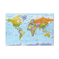 PINNWANDTAFEL Politische Weltkarte Deutsch 120x80 cm - Hellblau, Holz (120/80cm) - artgeist