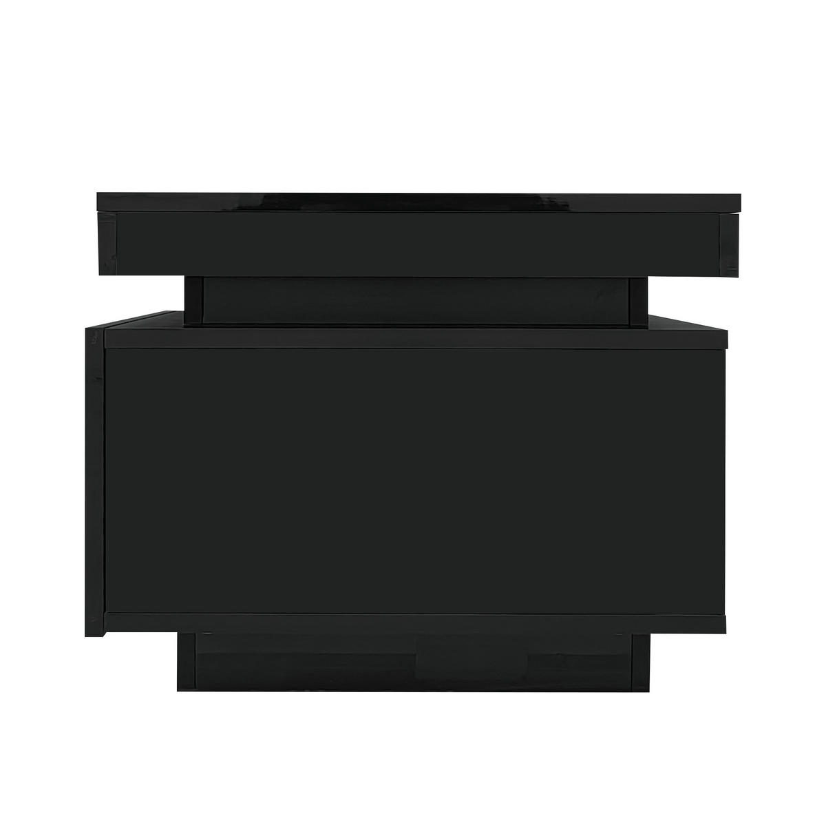 TV-SCHRANK & Couchtisch schwarz mit Hochglanzverkleidung und App-gesteuerter LED-Beleuchtung - Schwarz, Holzwerkstoff (181/38/38cm) - Luhomfu