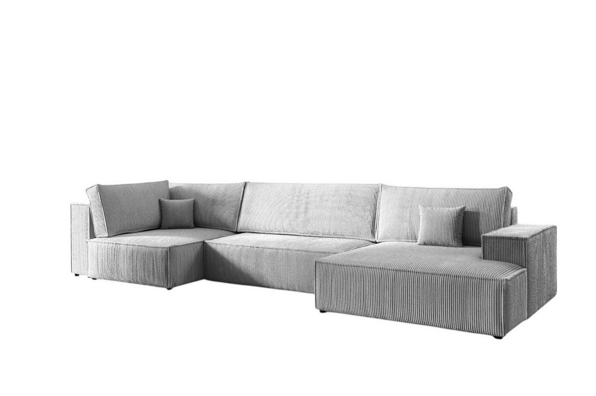 WOHNLANDSCHAFT Corunia - Blaugrau, Holzwerkstoff/Textil (398/70/148cm) - Fun Möbel