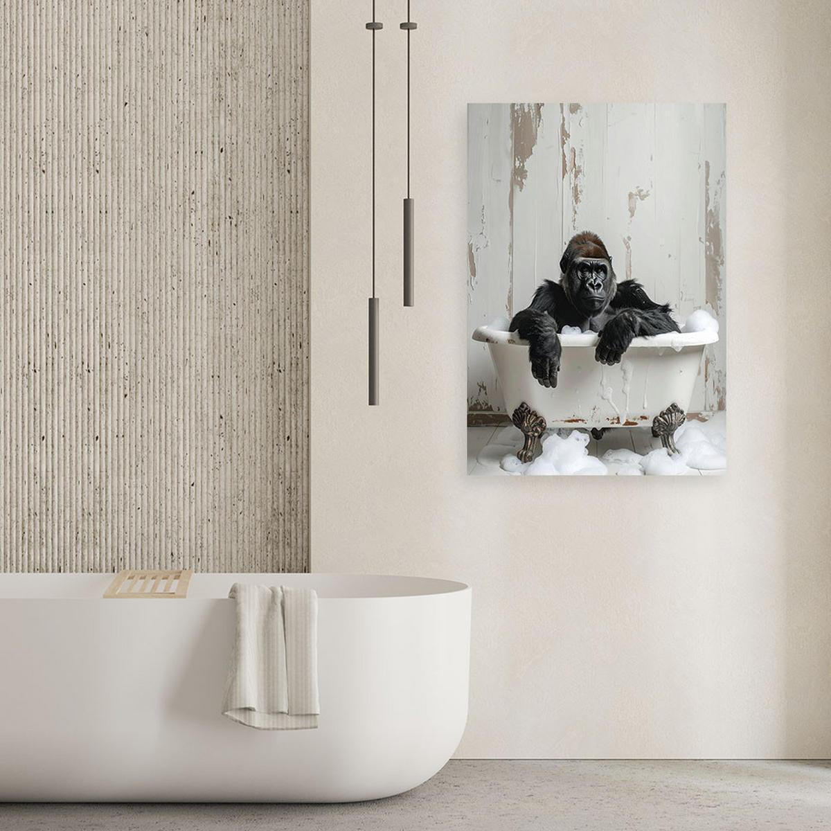 LEINWANDBILD Tiere 60x90cm - Grau, Textil (60/90cm) - Feeby