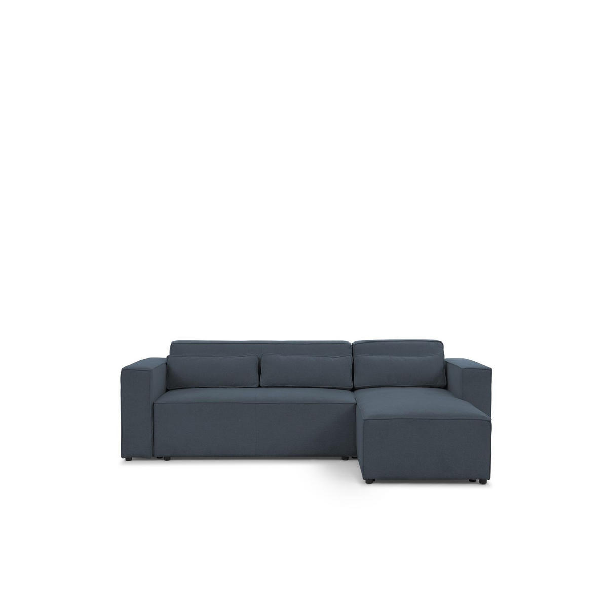 ECKSOFA Schlafsofa Waldo In Stoff Poso - Dunkelblau, Holzwerkstoff/Textil (260/173cm) - Fun Möbel