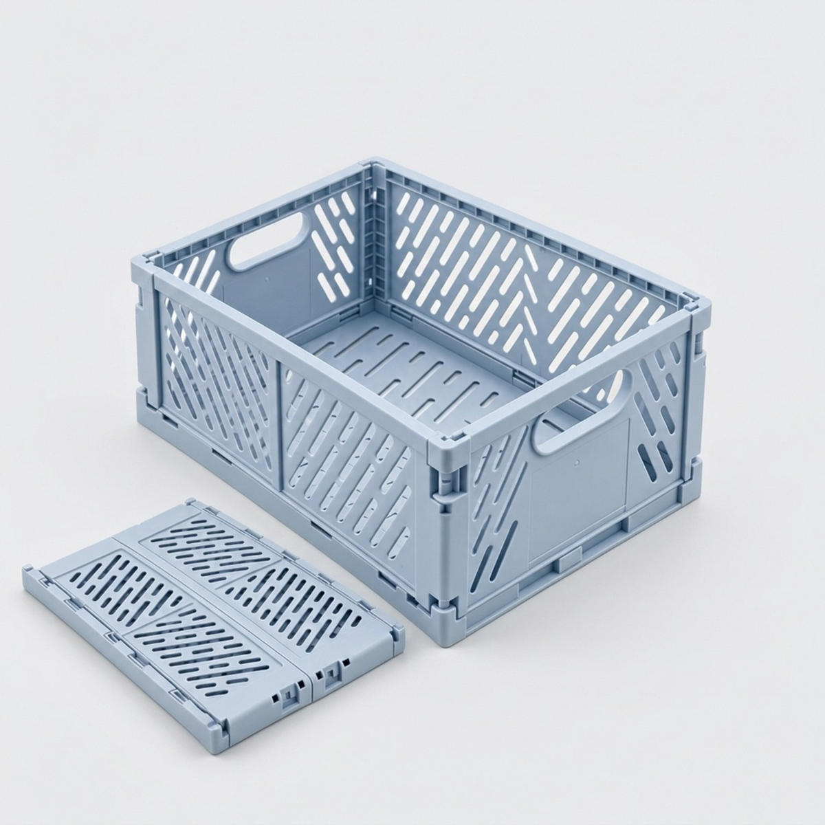 SKLÁDACÍBOX Světle modrá sada-4 - světle modrá, plast (29/12/21cm) - Relaxdays