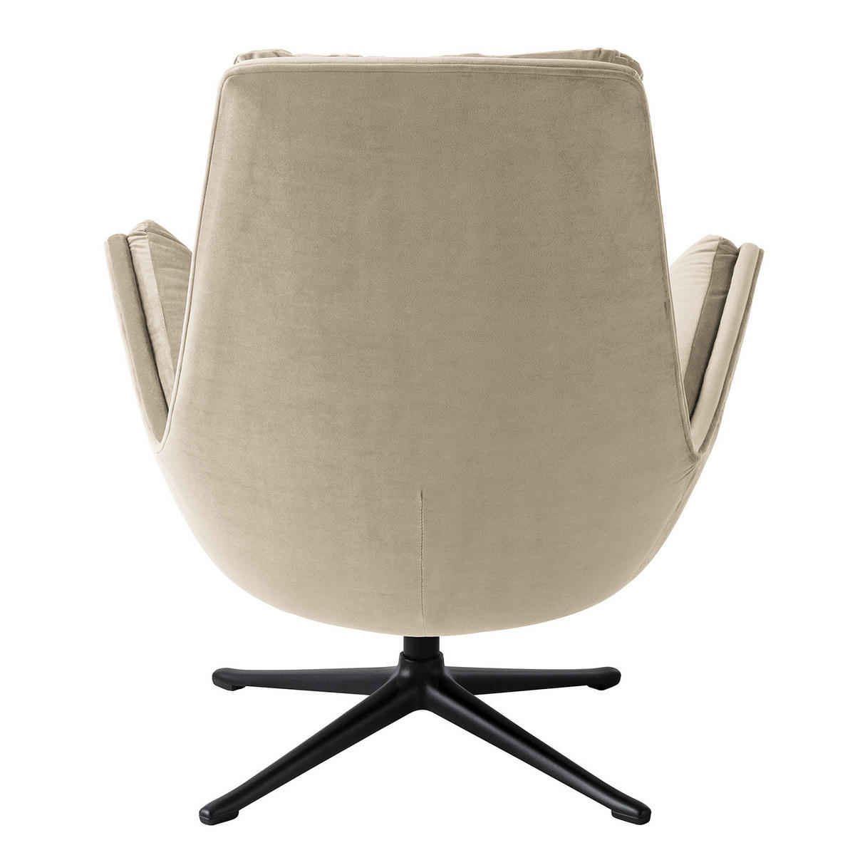 SESSEL mit Kreuzfuß - Beige/Schwarz, Textil/Metall (83/95/97cm) - home24