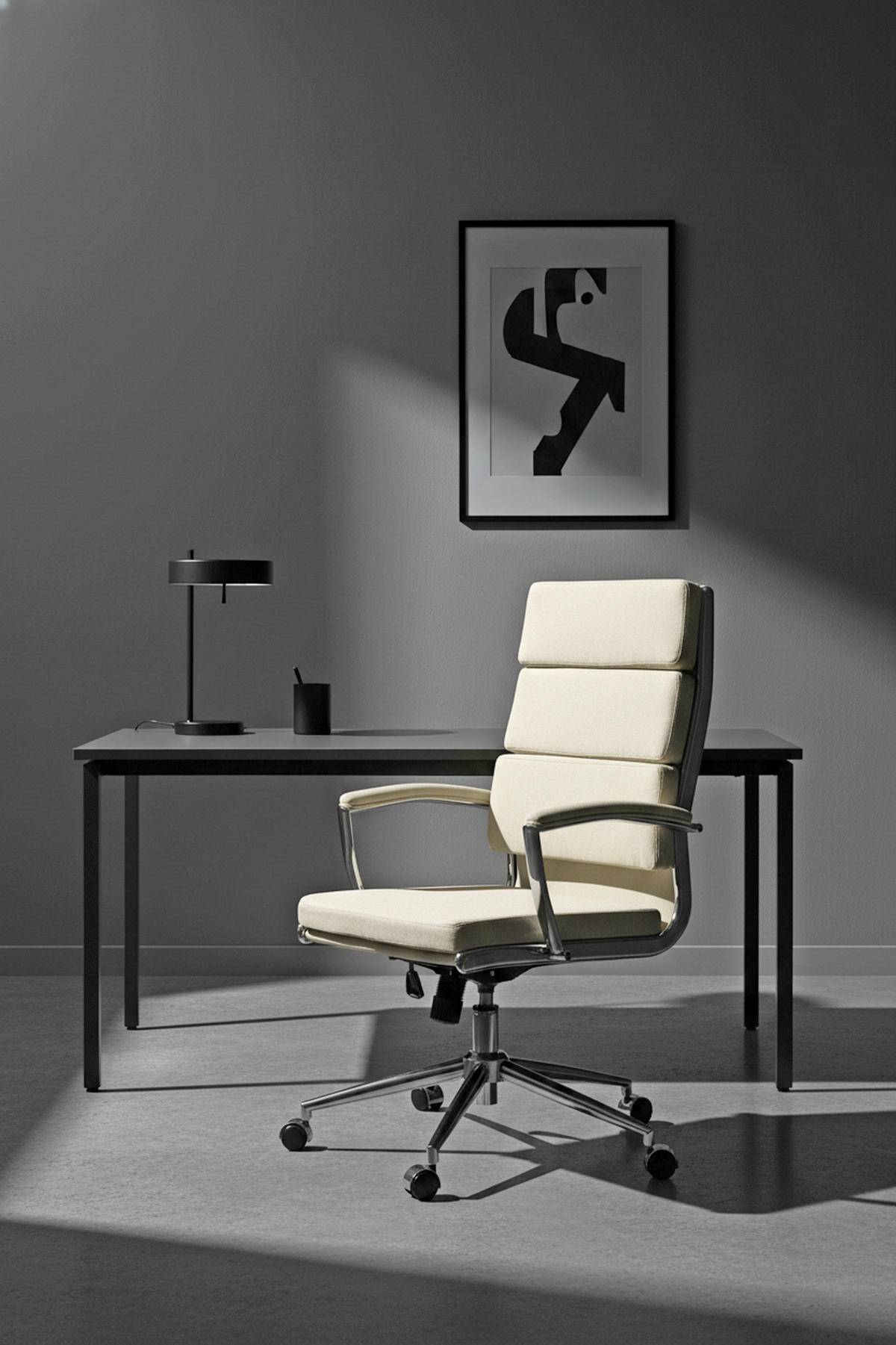 BÜROSTUHL Cyron Stoff creme - Chromfarben/Creme, Textil/Metall (61/115/65cm) - TPFLiving