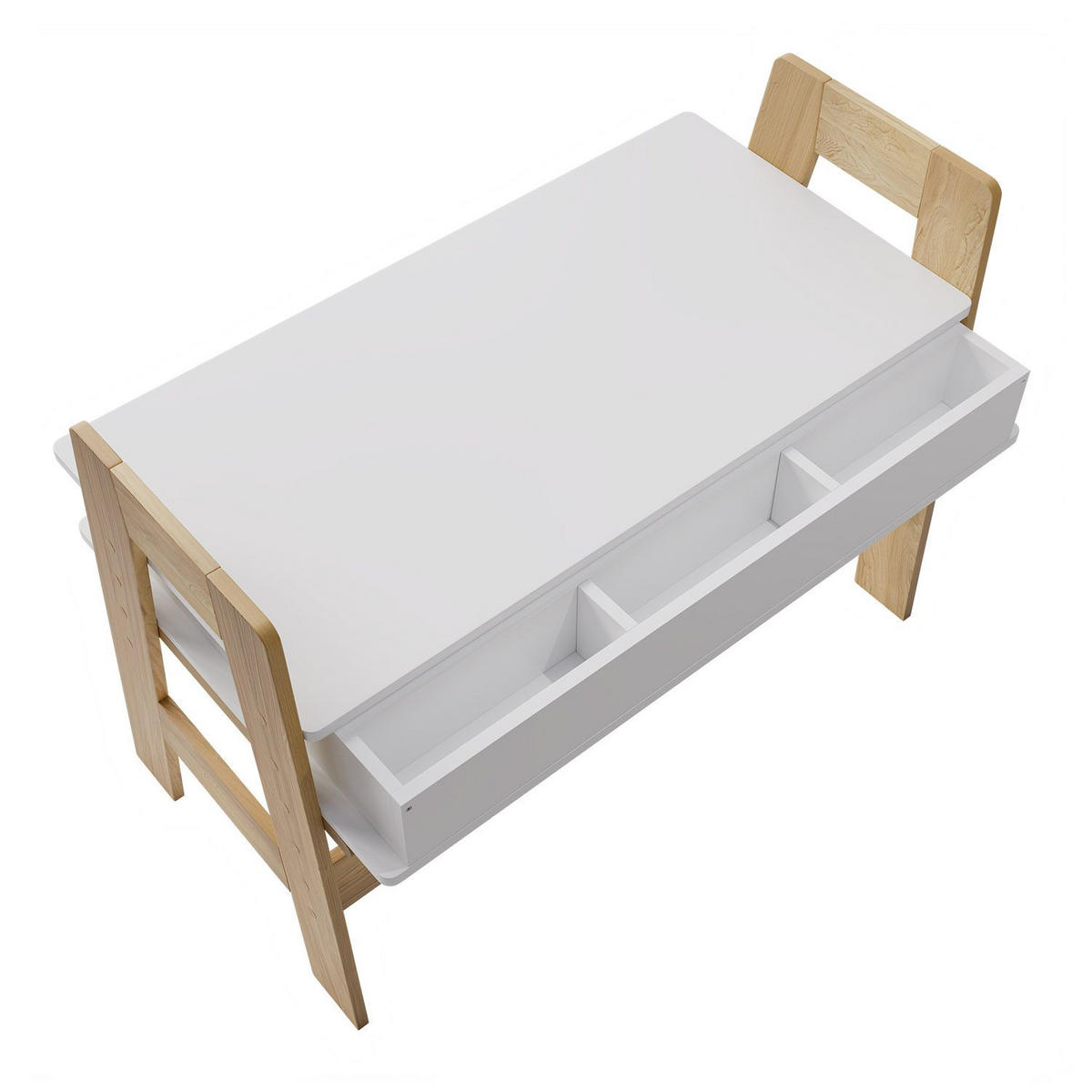 KINDERSCHREIBTISCH Fietje weiß höhenverstellbar - Weiß, Holz (94/76/63cm) - Juskys