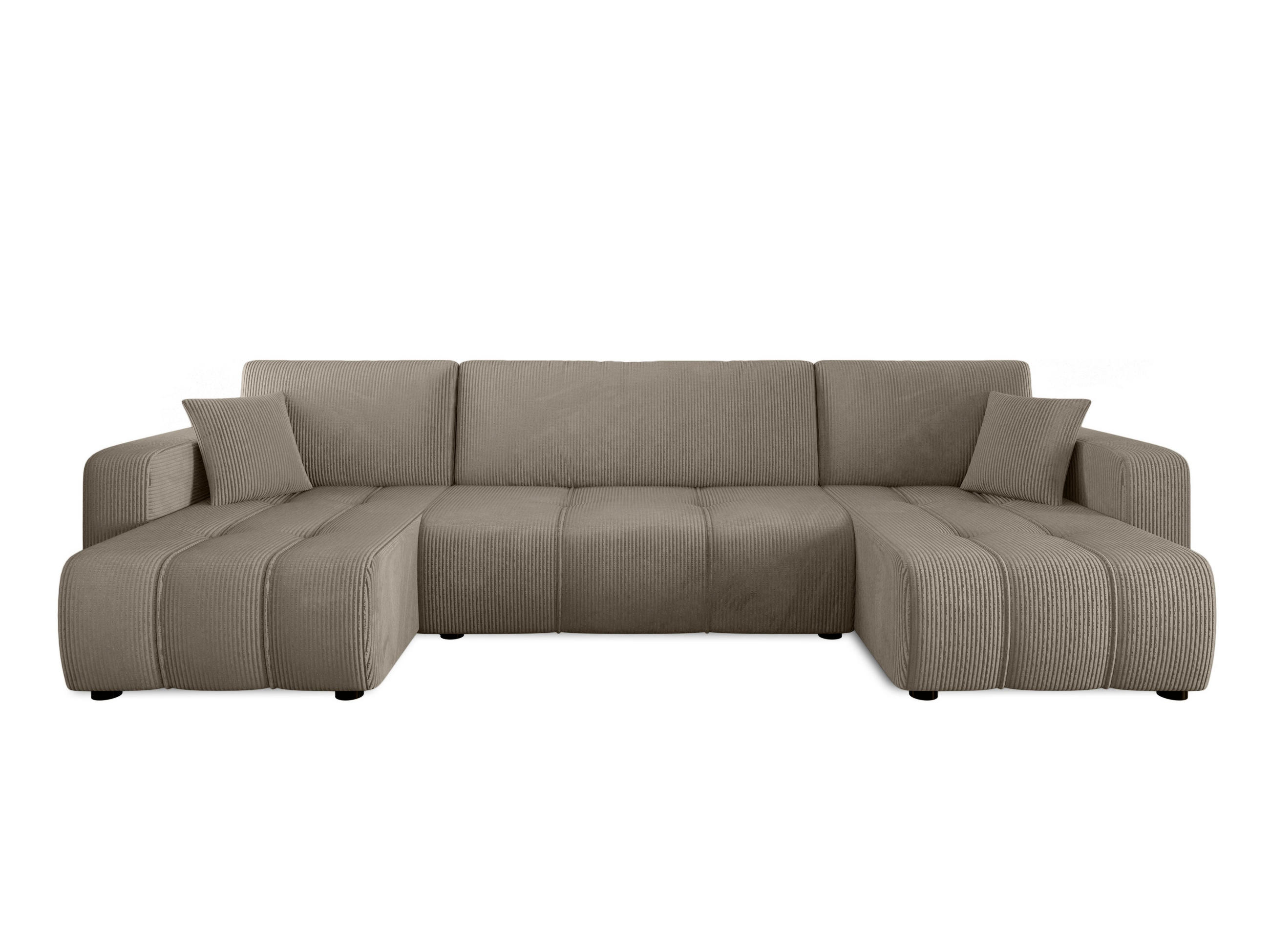WOHNLANDSCHAFT Aice U-Form 317 cm – mit Schlaffunktion, Bettkasten, Kissen & bequemer Wellenfederung - Taupe, Kunststoff (317/85/146cm) - Wohnideebilder