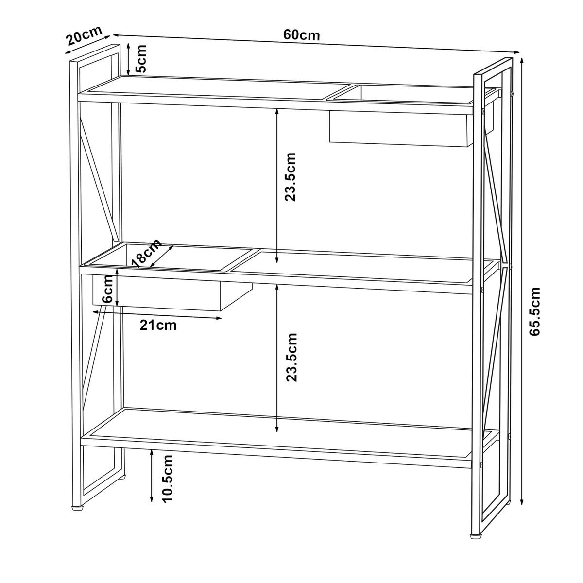 PFLANZENREGAL Berkelland - Schwarz, Metall (20/60/65.5cm) - [en.casa]