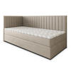 BOXBETT ARIS 100x200 cm mit Matratze und Topper, H2+H3 - Beige - Beige, Holz (100/200cm) - MASSENO