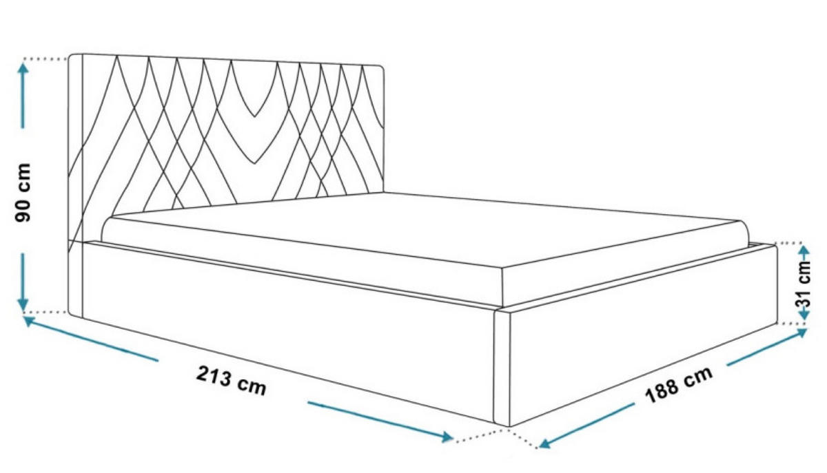 BETT Blau OLDO 5 Mit Bettkasten Monolith 77 180x200 cm - Blau/Schwarz, Textil (180/200cm) - Sepro Meble