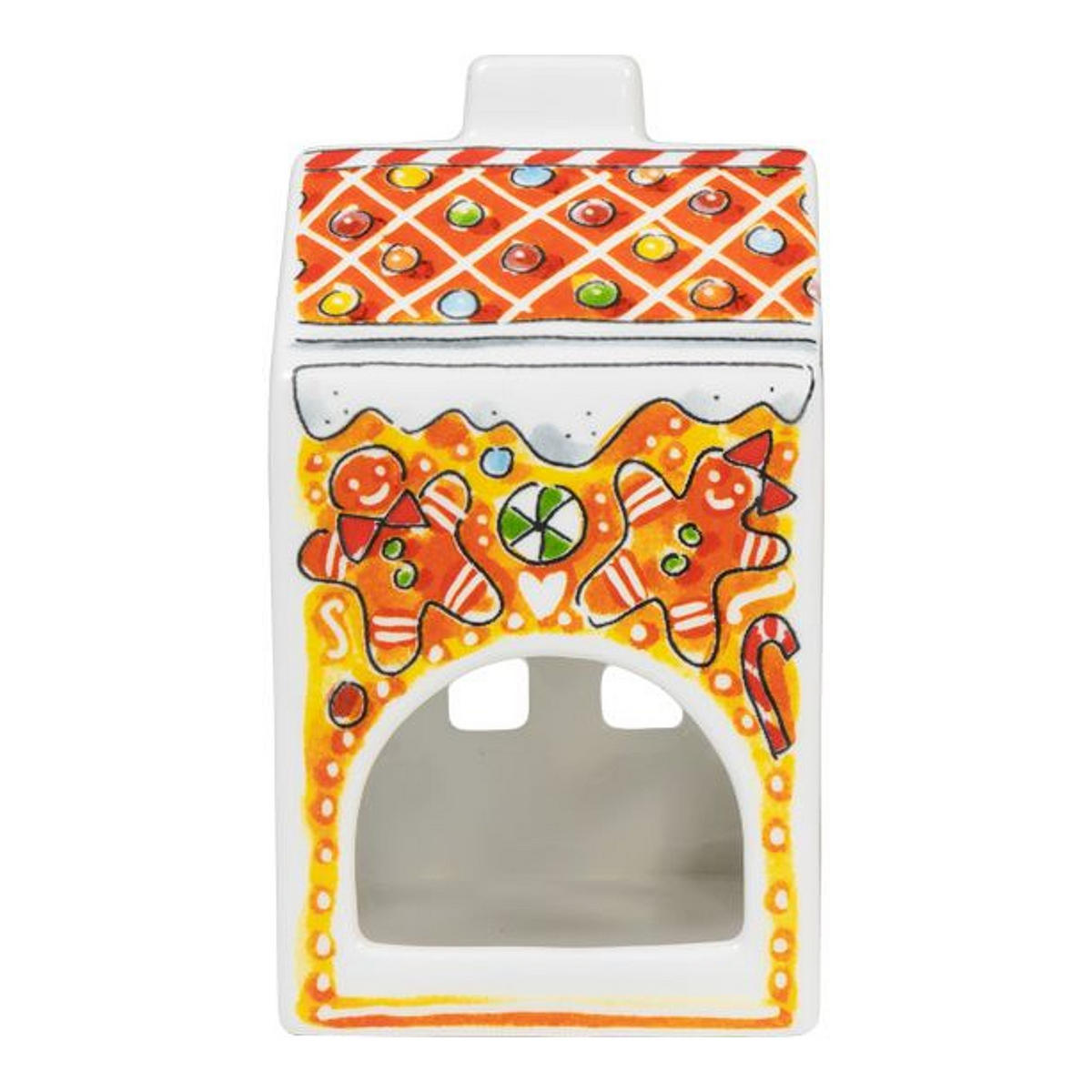 TEELICHTHALTER Lebkuchen in Bunt - 14,50cm - Multicolor, Keramik (8.5/14.5/8.3cm) - Blond Amsterdam
