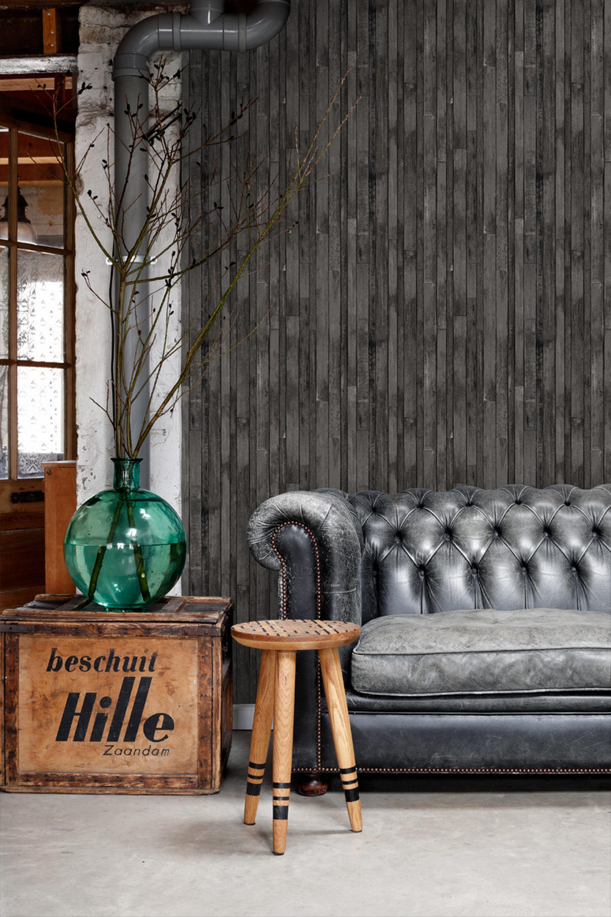 TAPETE Holz-Optik 53 cm x 10.05 m - Schwarz, Papier (53/1000cm) - ESTAhome