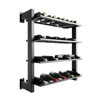 WEINREGAL Canary Metall,Schwarz, Für 36 Weinflaschen 90/80/30 cm - Schwarz, Metall (30/90/80cm) - Metalo Pro