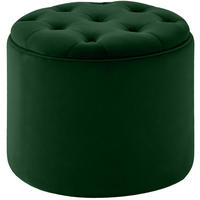 SITZWÜRFEL rund Samt Grün - Schwarz/Grün, Holz/Textil (44/42/44cm) - CLP