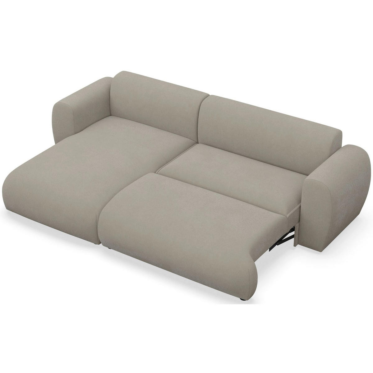 ECKSOFA Emia Greige links - Taupe/Schwarz, Kunststoff/Textil (262/156cm) - Selsey