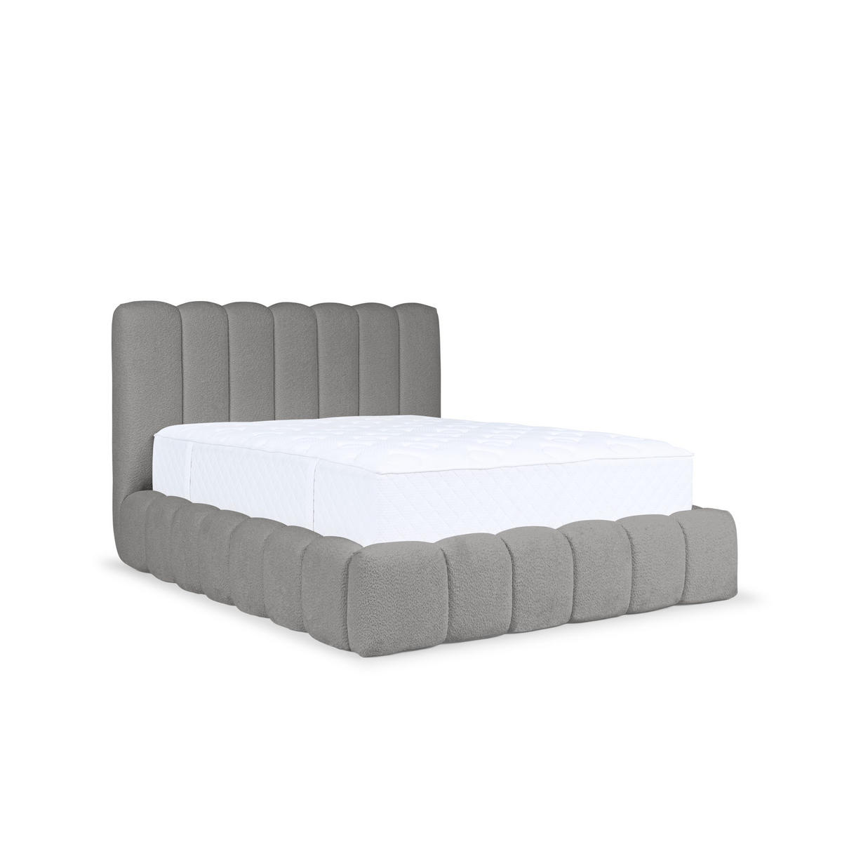 POLSTERBETT mit Nachttisch Elvert Set 180x200 cm, Grau - Grau, Textil (180/200cm) - Meblito