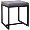 SITZWÜRFEL eckig 40/40/48 cm Lederlook grau - Schwarz/Grau, Textil/Metall (40/48/40cm) - CLP