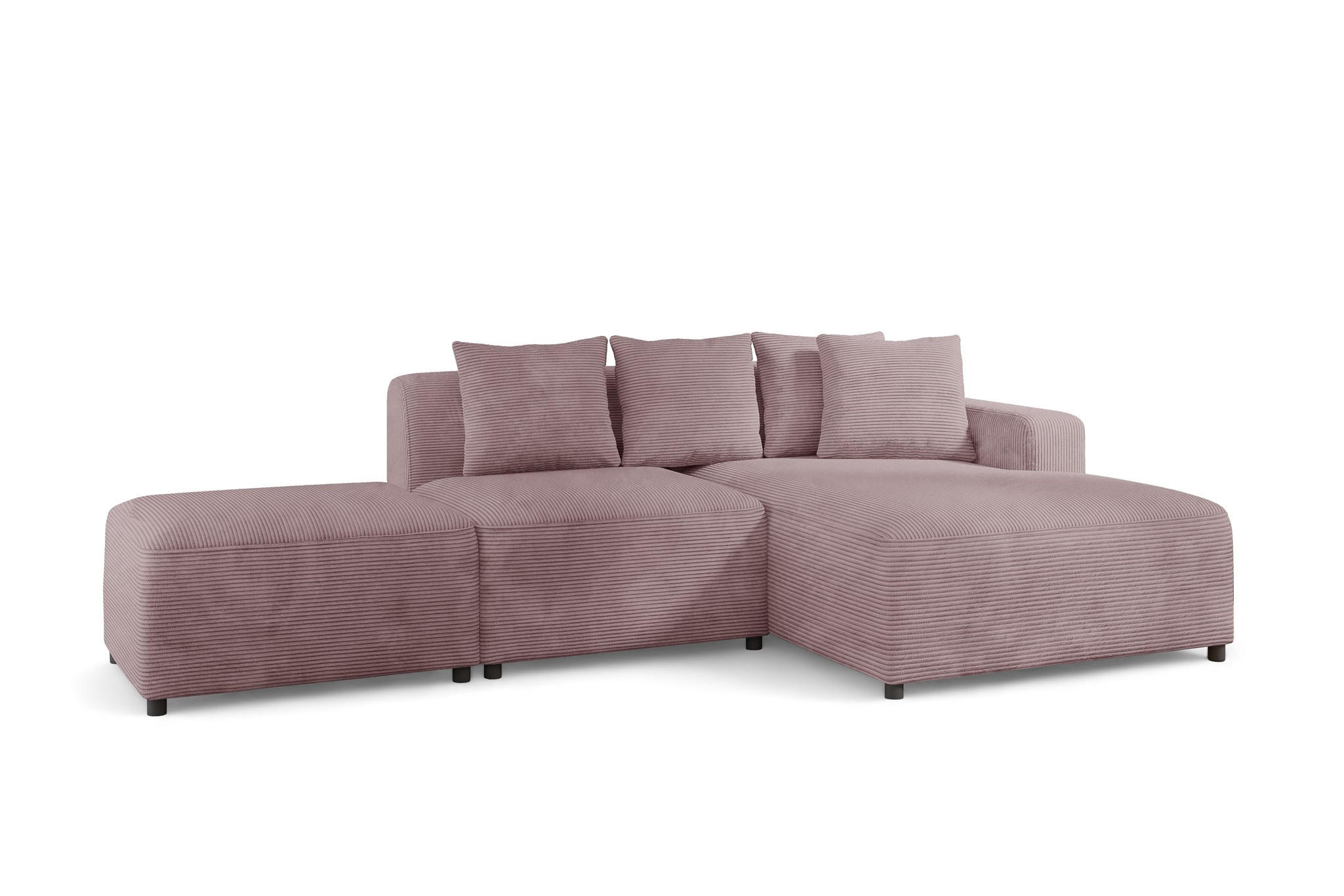 ECKSOFA Megan Xs In Poso - Altrosa, Holzwerkstoff/Textil (304/165cm) - Fun Möbel
