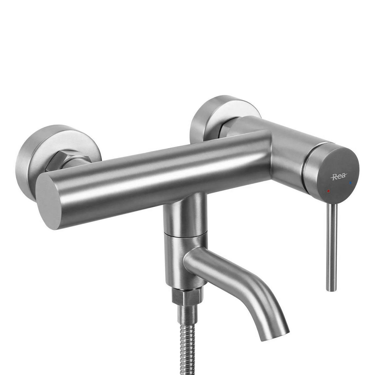 WANNENARMATUR Rea Clif Brush Nickel - Nickelfarben, Metall (19/11/22cm) - REA