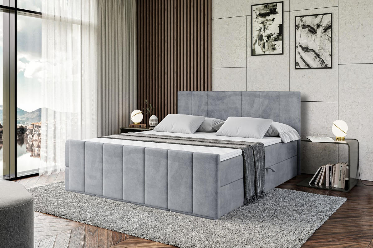 BOXBETT MOETI-Z - 120x200 cm - H4 - Grau - Grau, Holzwerkstoff (120/200cm) - ALTDECOR