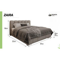POLSTERBETT Zaira 160 x 200 cm mit Bettkasten und Lattenrost taschenfederkernmatratze 19cm - grau - Grau, Holz (160/200cm) - Panda Möbel