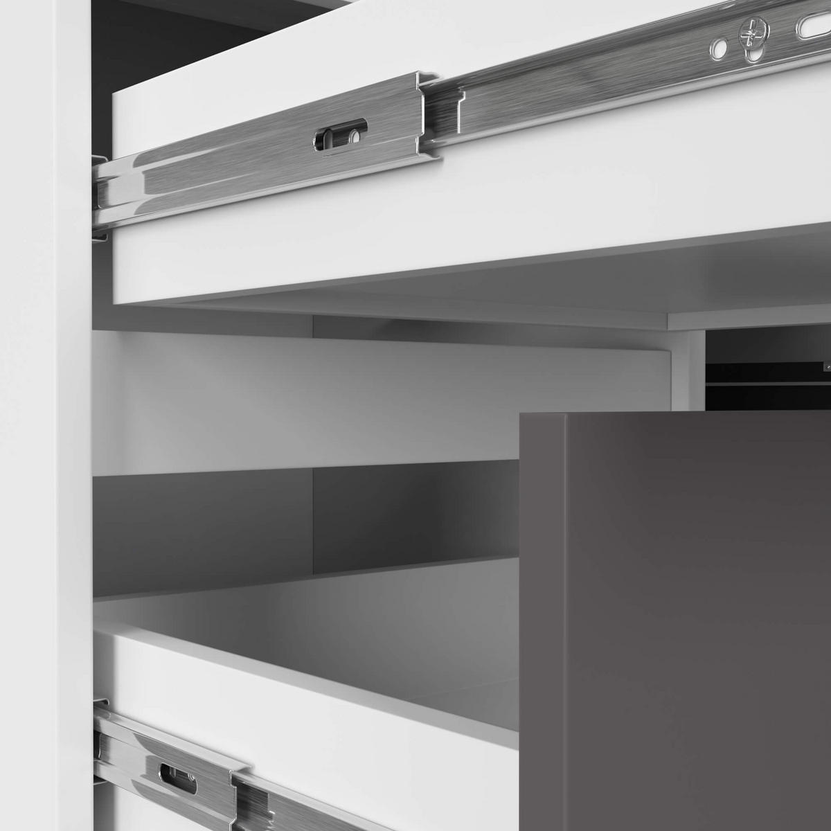 SCHREIBTISCH Weiß, Graphit Grau 77/155/85 - Weiß/Grau, Holzwerkstoff (85/155/77cm) - RAUMHIRSCH FURNITURE