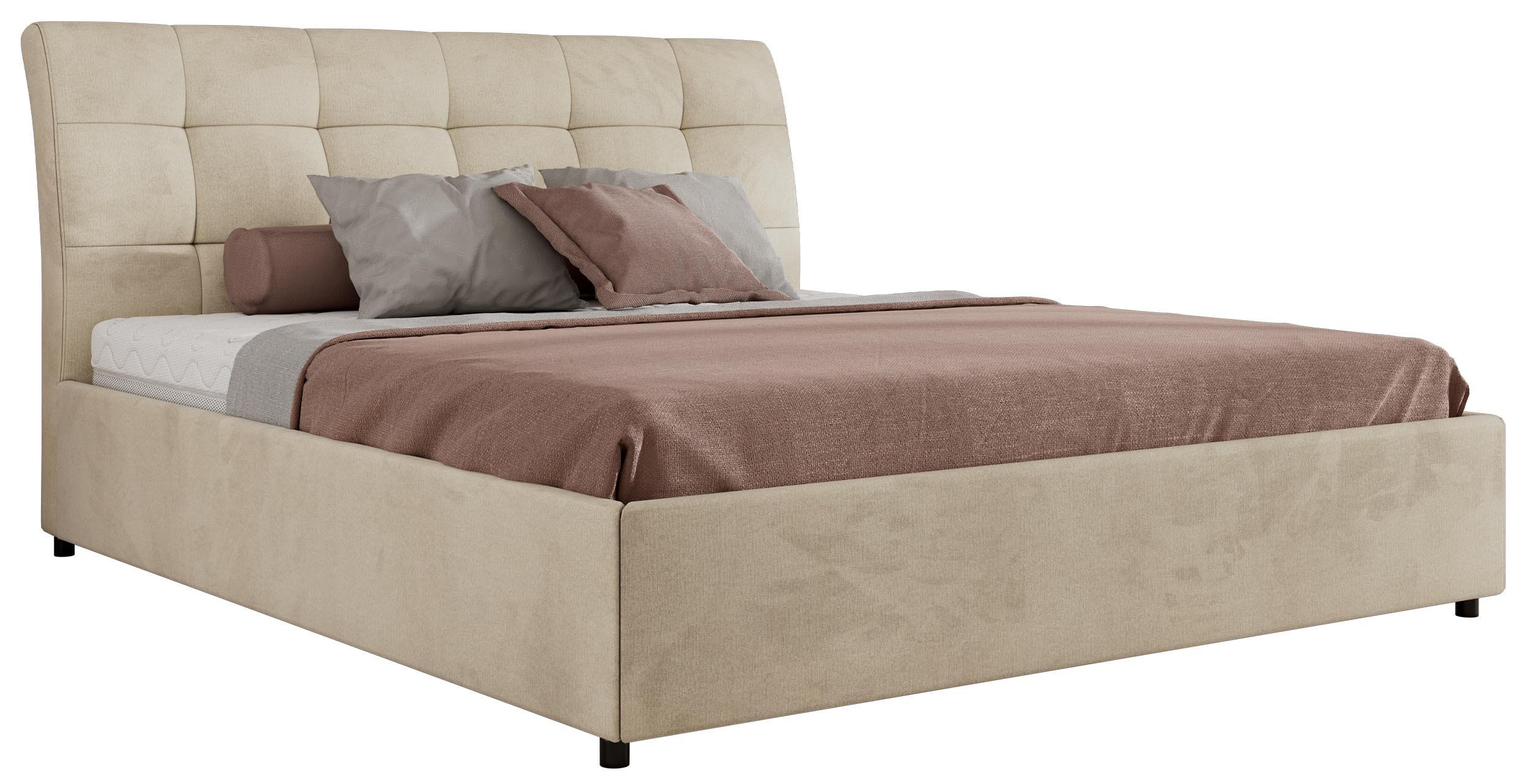 POLSTERBETT GALA CLASSIC 180/200 - Beige Velvet - Multipocket-Matratze - Beige, Textil (180/200cm) - MKS