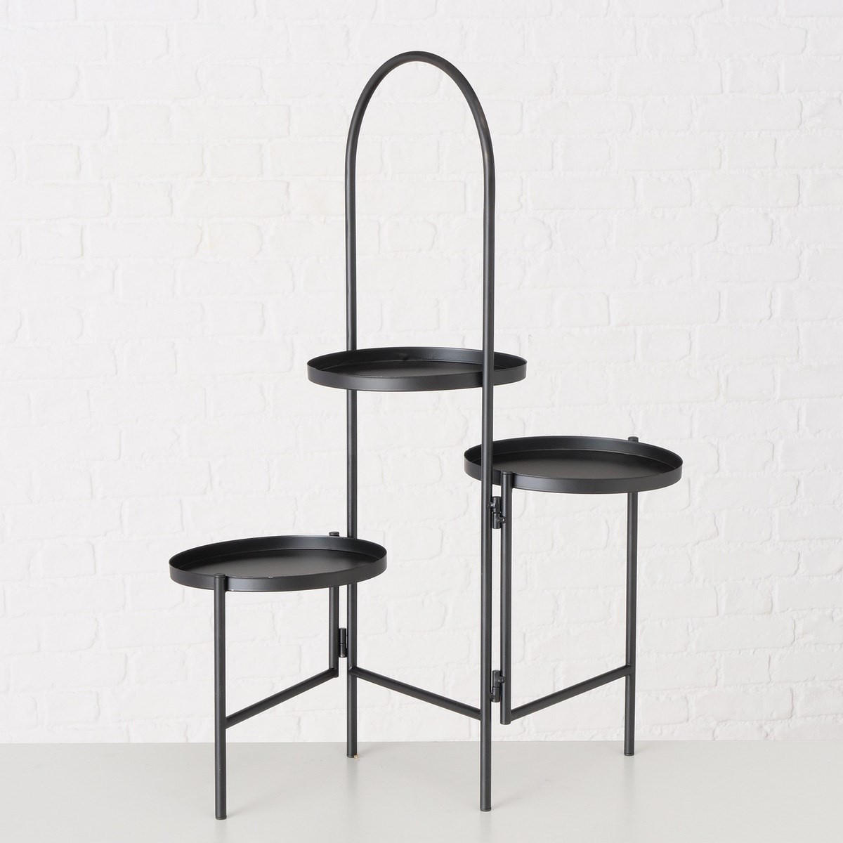 BLUMENSTÄNDER Schwarz 68 cm 3 Ebenen - Schwarz, Metall (50/34/68cm) - Boltze Home