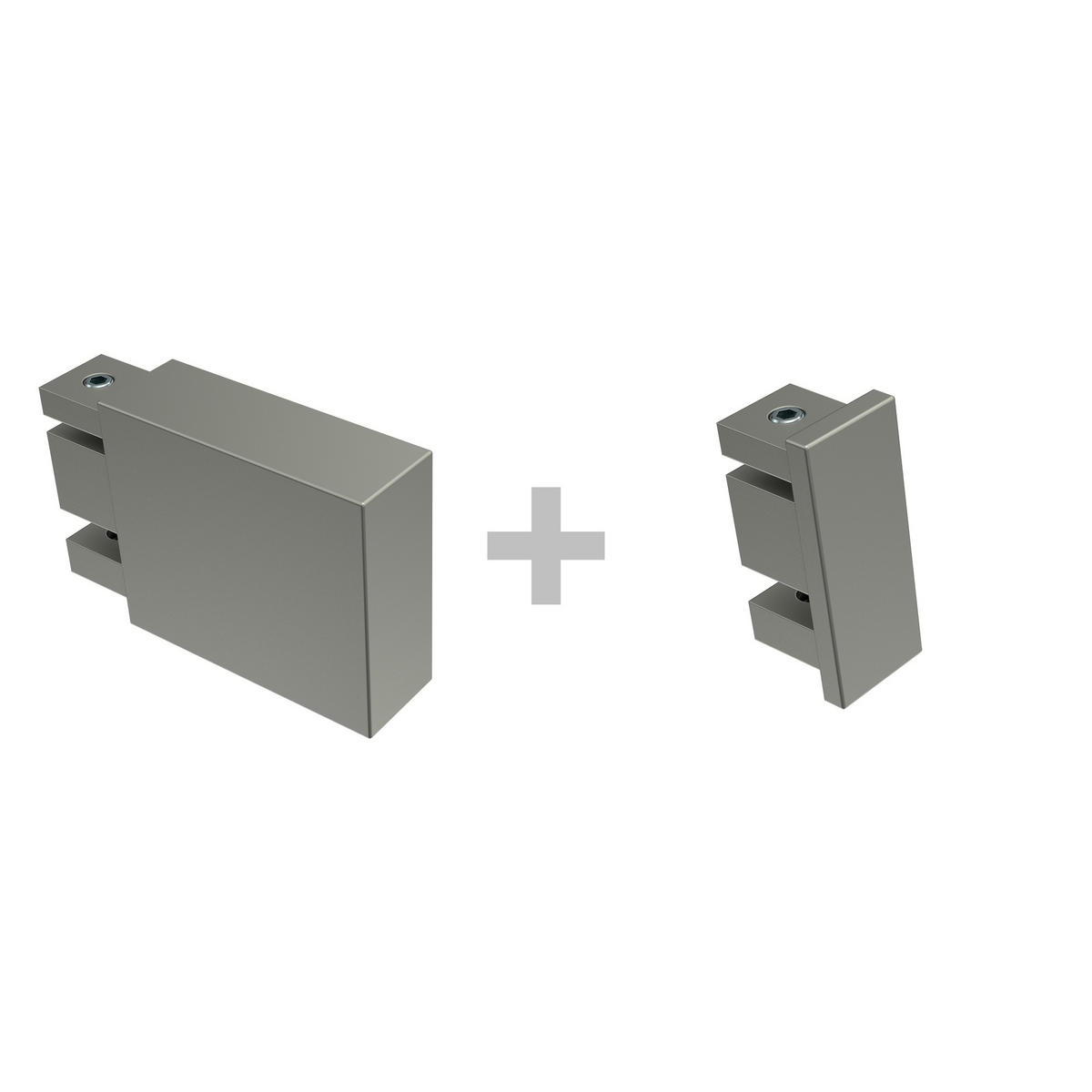 GARDINENSTANGE INNENLAUF Smartline Lox 240 cm (geteilt in 2 x 120 cm), 2-läufig, 14x35 mm Edelstahl-Optik - Edelstahlfarben, Metall (240cm) - INTERDECO