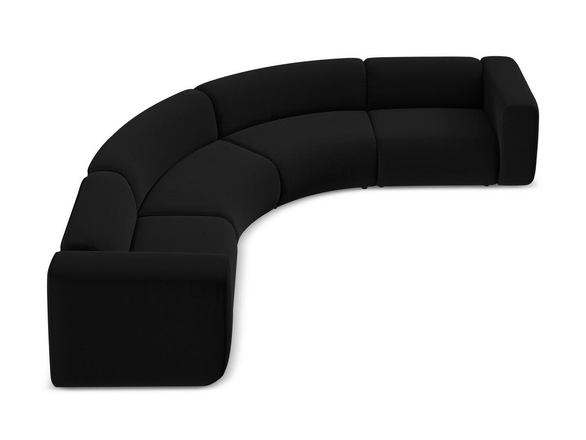 ECKSOFA Samt Stoff Schwarz - Schwarz, Kunststoff/Textil (318/318cm) - Makamii