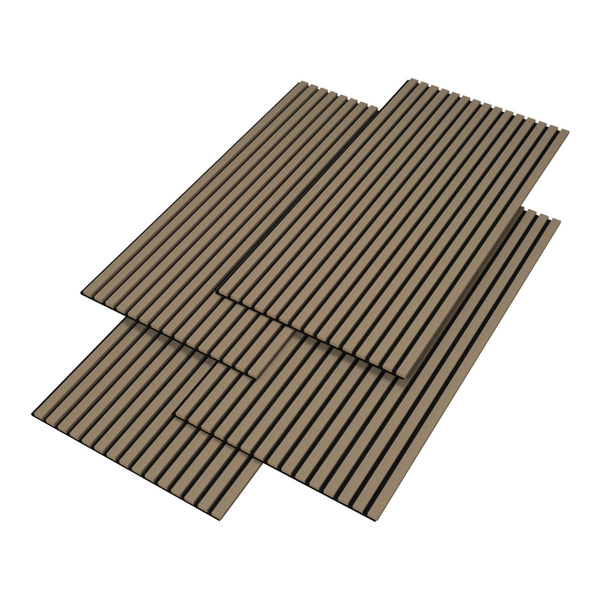 AKUSTICKÝ SET STĚNOVÝCH PANELŮ Vang 8 ks. - barva vlašského ořechu, kompozitní dřevo/plast (60/120/2.1cm) - NEU.HOLZ