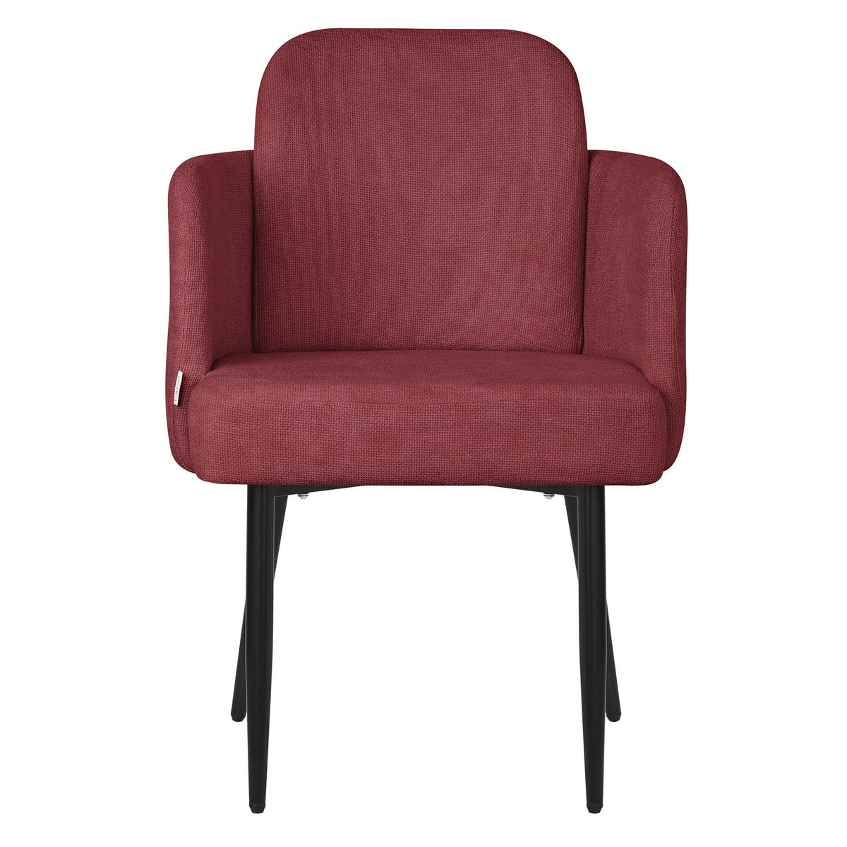 ESSZIMMERSTÜHLE 2er Set Rot mit Stoffbezug Rattan Optik - Rot/Schwarz, Textil/Metall (59/86/59cm) - ML-DESIGN