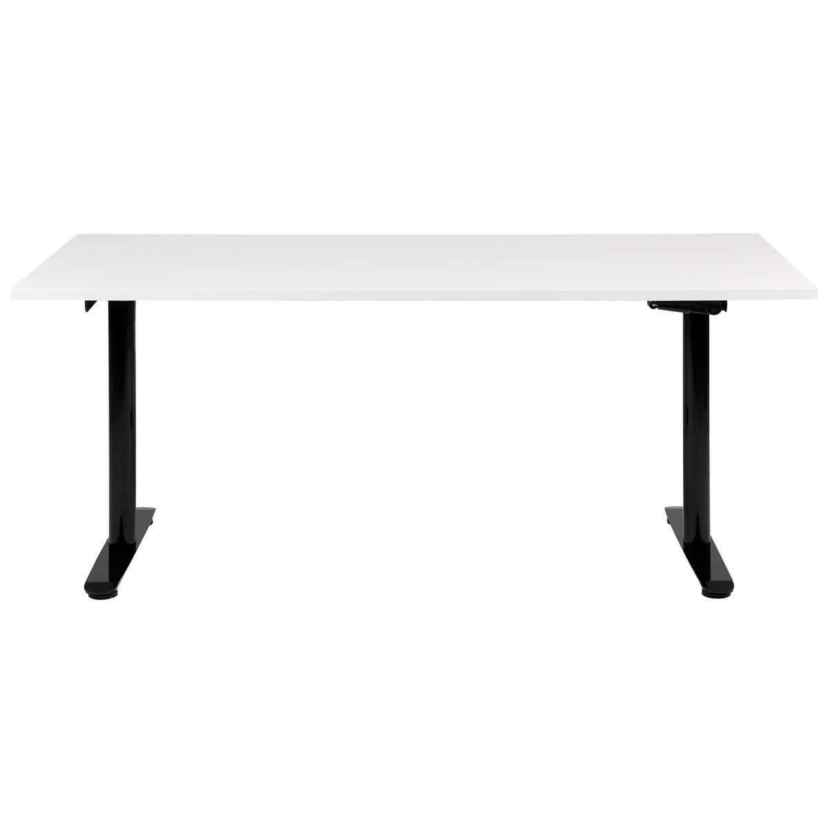 SCHREIBTISCH weißschwarz 160/72 cm manuell höhenverstellbar Destin IV - Schwarz/Weiß, Holz (72/160/74cm) - Beliani