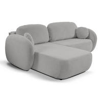ECKSOFA Hellgrau OLIVIO Ausziehbar Links Mit Schlaffunktion - Hellgrau/Grau, Textil (248/174cm) - Sepro Meble
