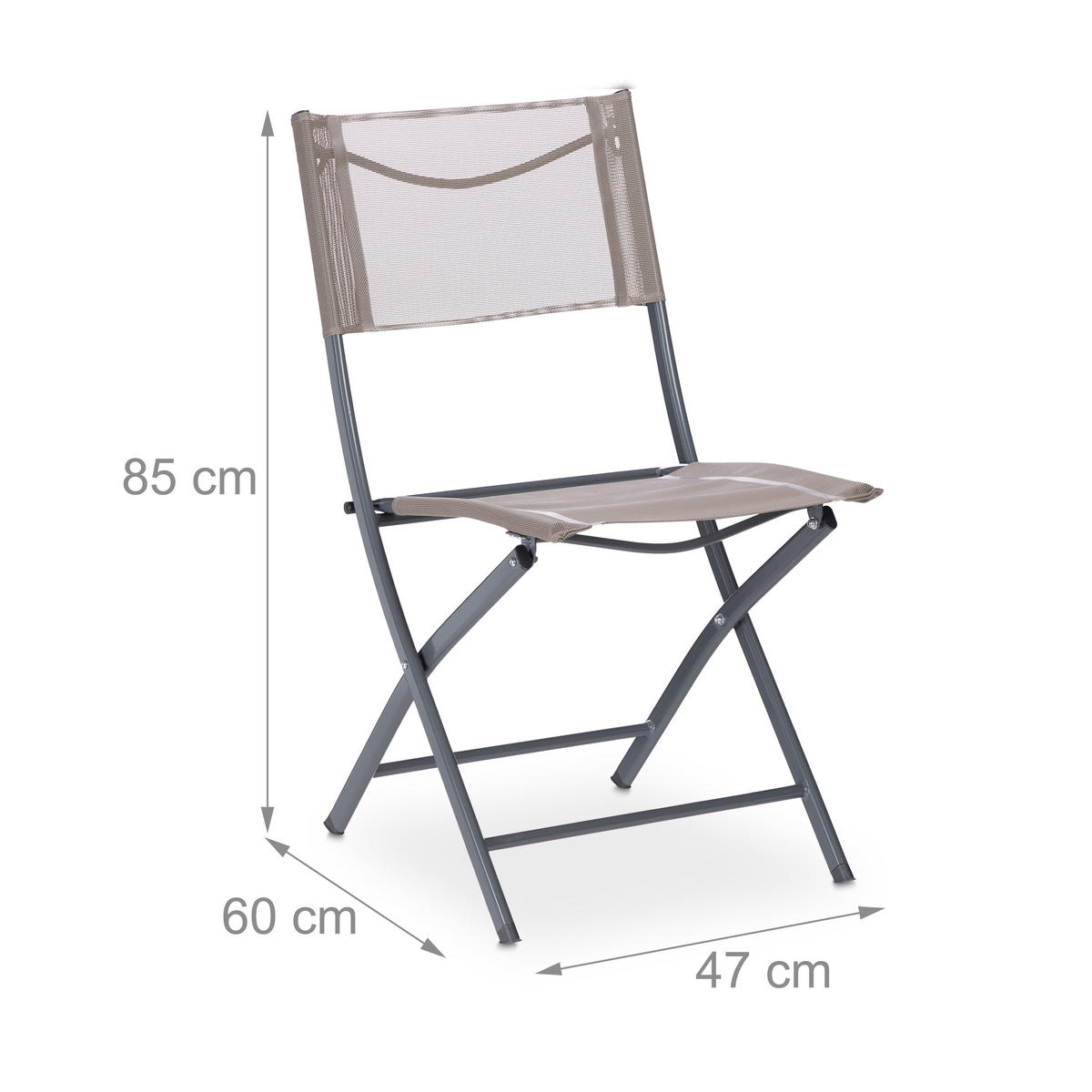 2XGARTENSTUHL - Multicolor, Textil/Metall (47/85/60cm) - Relaxdays