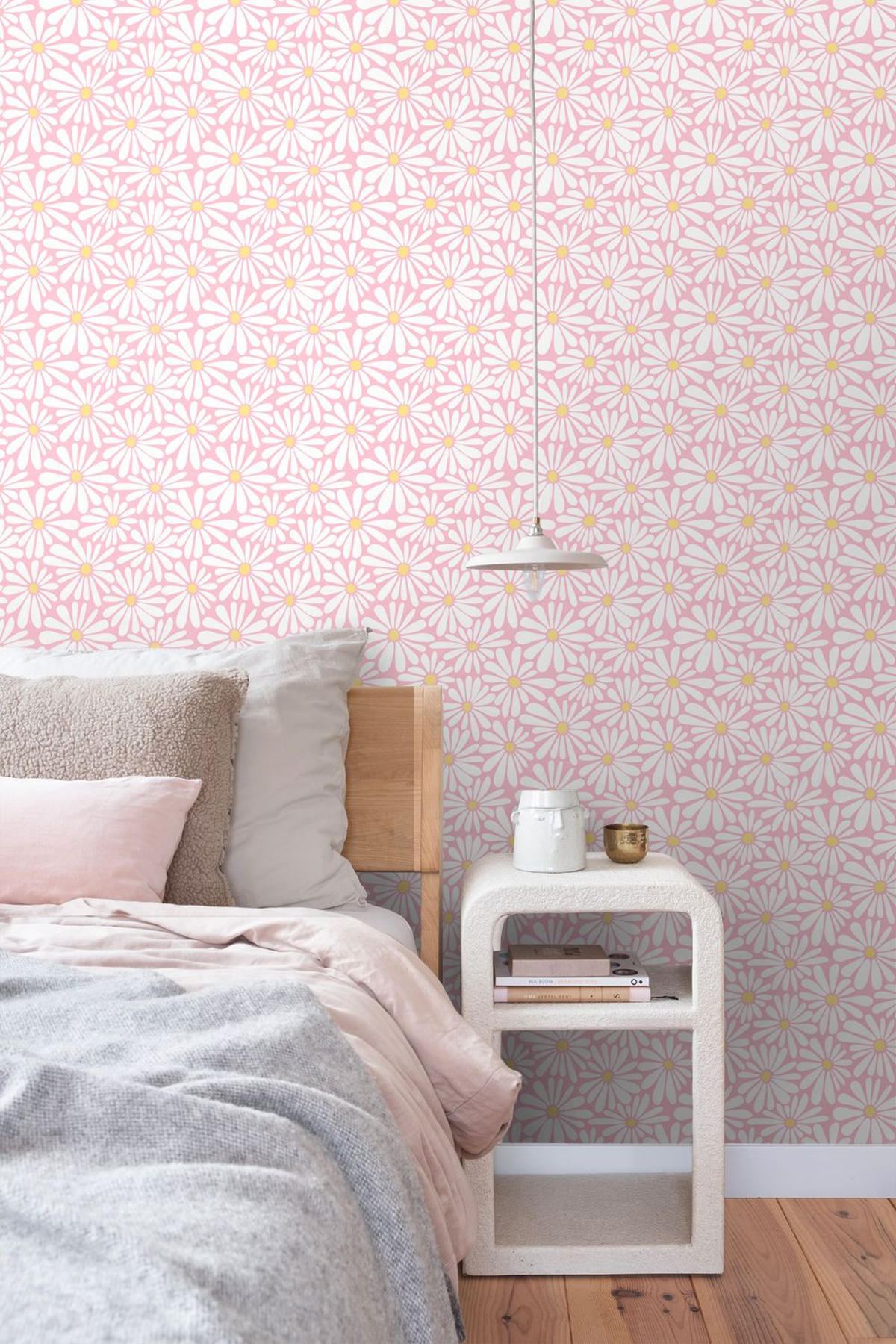 TAPETE Gänseblümchen 50 x 900 cm - Pink, Papier (50/900cm) - ESTAhome