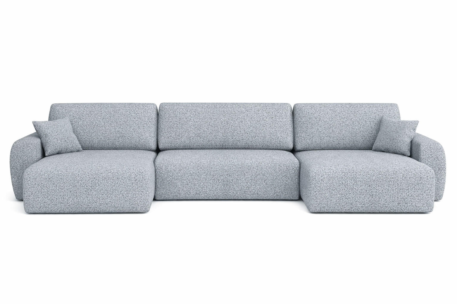 ECKSOFA Mit Schlaffunktion Und Bettkasten U-Form Ariel U, Chenille-Stoff Artico, Cement - Hellgrau, Holz (342/142cm) - Kaiser Möbel