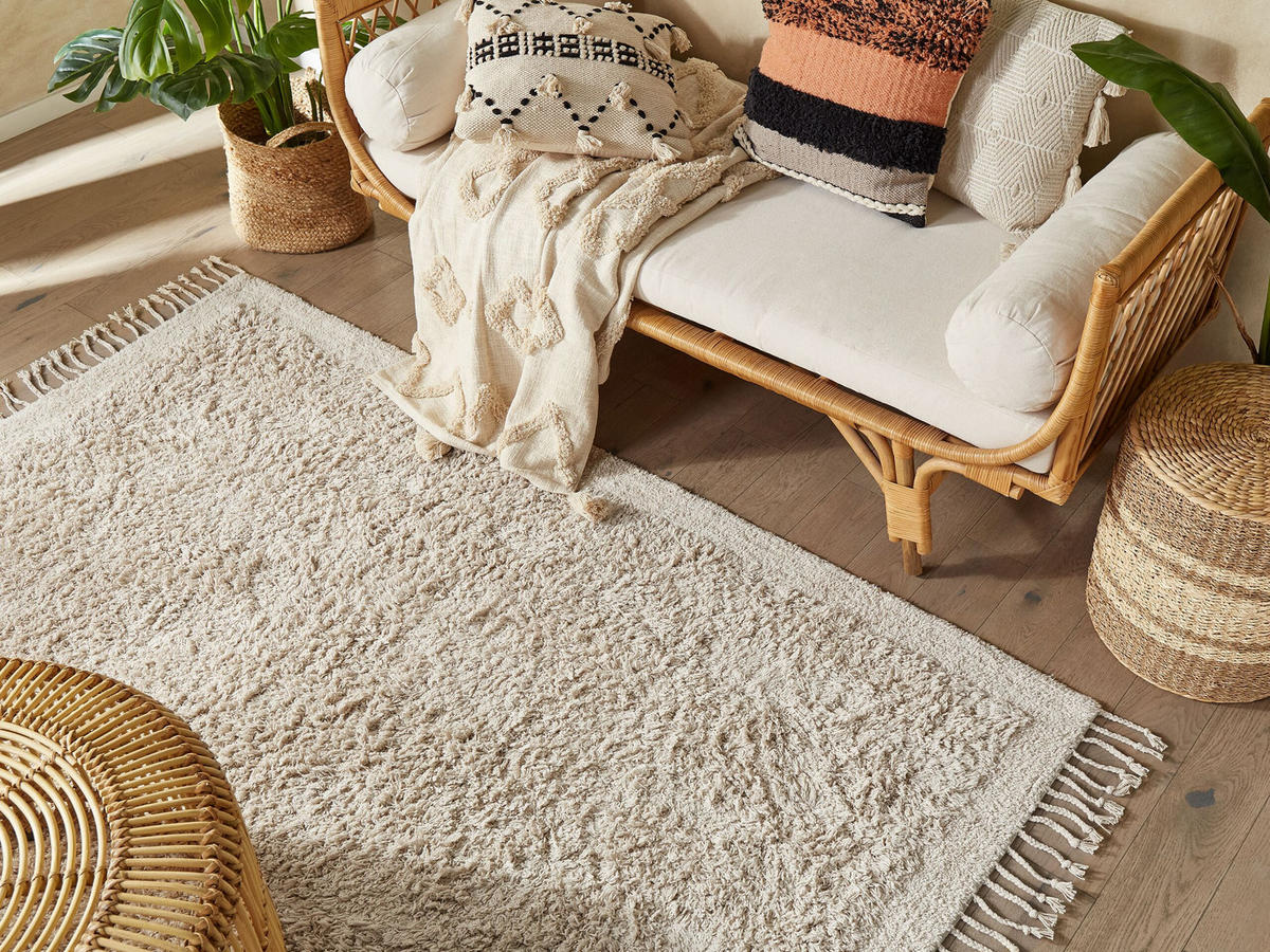 SHAGGY-TEPPICH Bitlis 200/140 cm - Beige, Textil (140/200cm) - Beliani