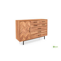 KOMMODE BREIT LEON Kernbuche - Kernbuche, Holz (144/95/45cm) - byoak