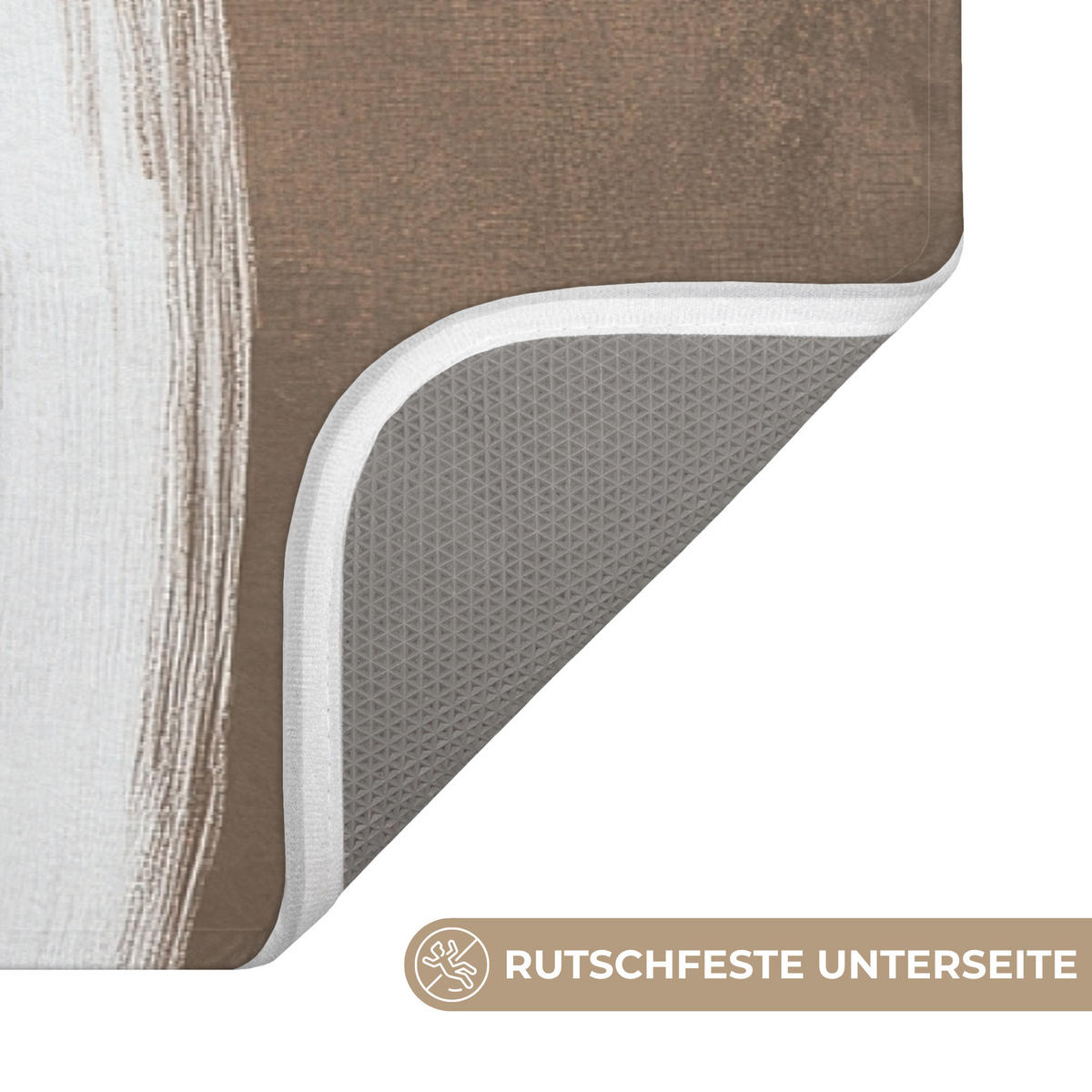 KOUPELNOVÁ PŘEDLOŽKA Barva - hnědá - Japandi 90x60 cm - barva mokka, textil/plast (90/60cm) - OnlyWow