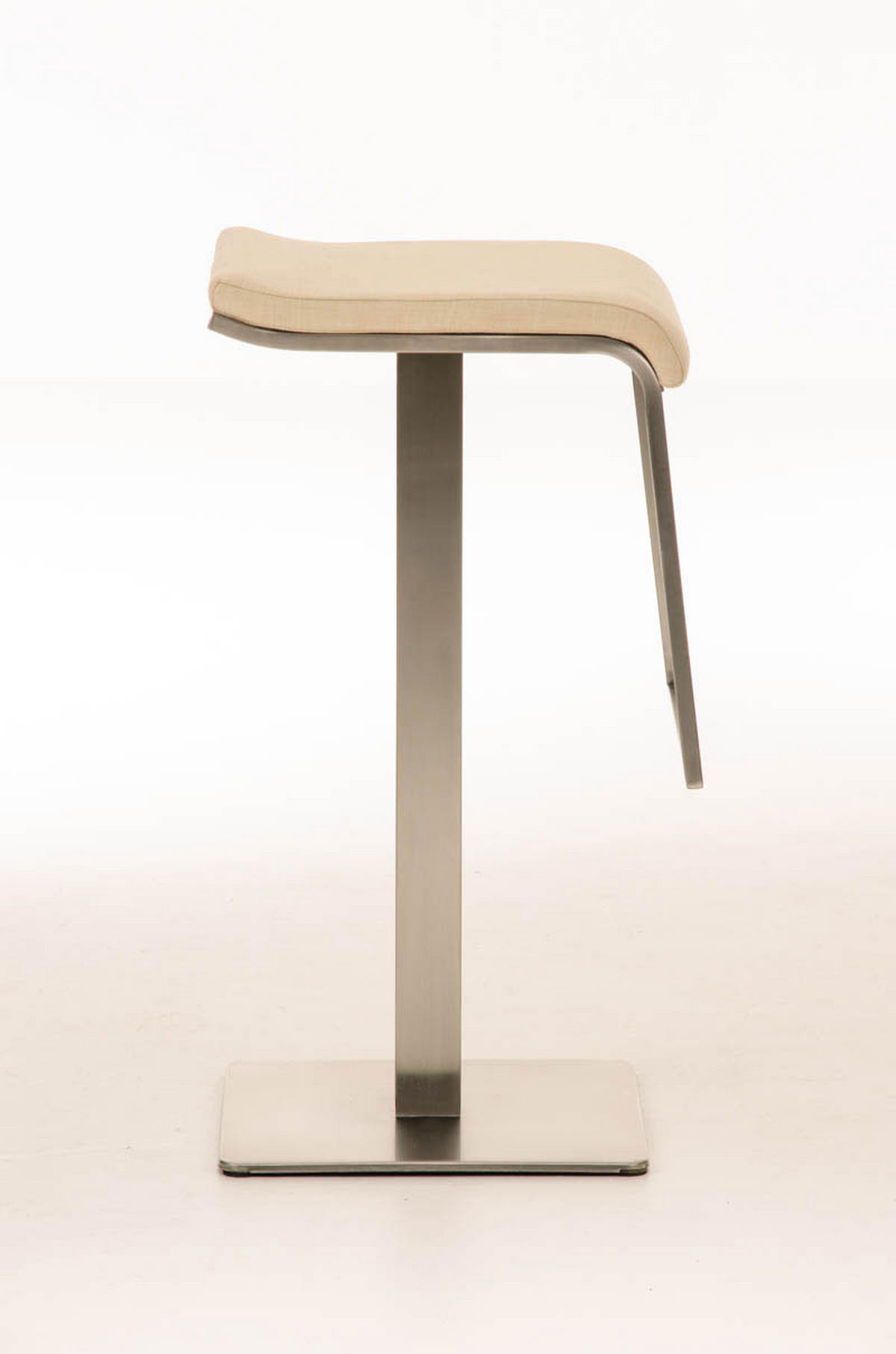 BARHOCKER Stoff Creme - Edelstahlfarben/Creme, Textil/Metall (39/78/42cm) - CLP