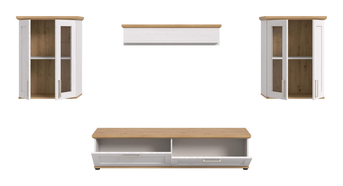 WOHNKOMBINATION VERONA (B/H/T: ca. 316/161/40 cm) in Sibiu Lärche Nachbildung/Sibiu Lärche Nachbildung - Lärchefarben, Holzwerkstoff (316/161/40cm)