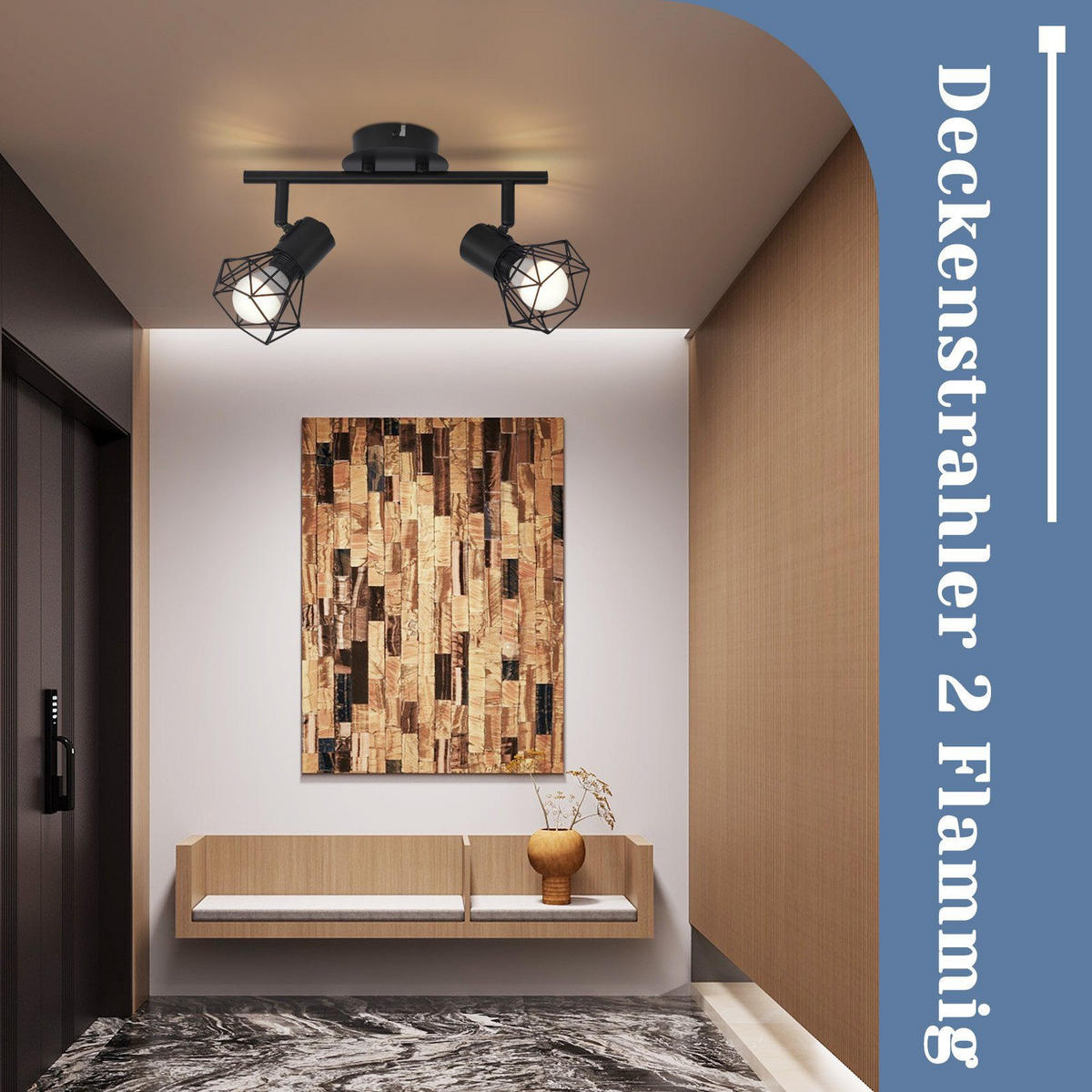 DECKENLEUCHTE Diamonds 28/10/20 cm - Schwarz, Metall (28/10/20cm) - Nettlife