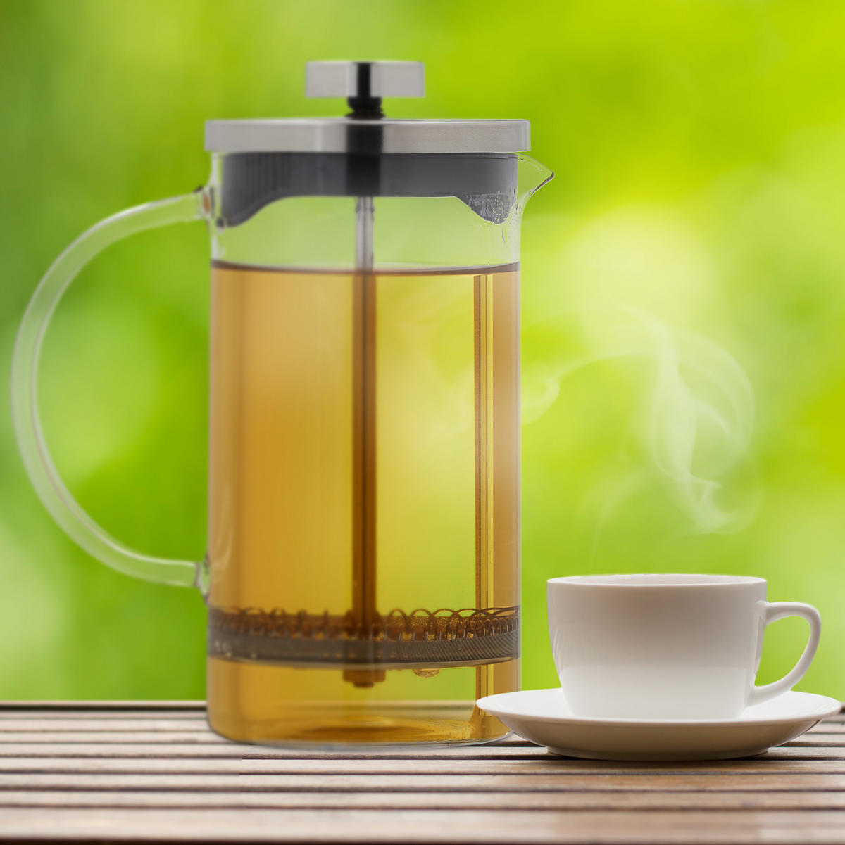 KAFFEEBEREITER - Transparent, Glas/Metall (15/17.5/9cm) - Relaxdays